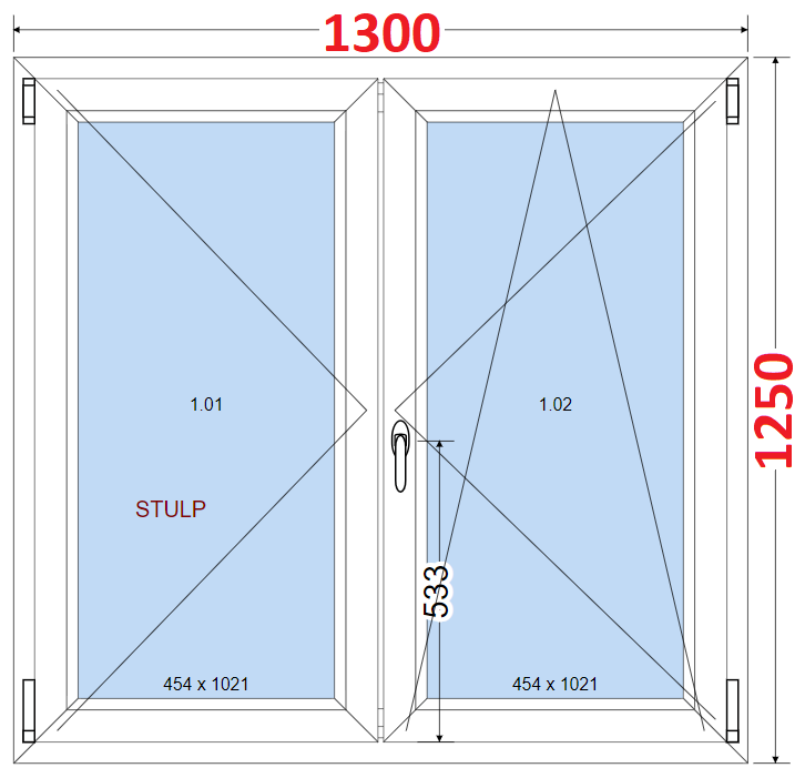 SMART Dvoukdl plastov okno 130x125,  bez stedovho sloupku
Kliknutm zobrazte detail obrzku.