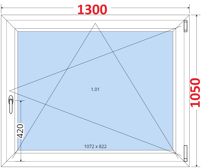 Okna OS - ka 130cm SMART Plastov okno 130x105, Otevrav a sklopn
