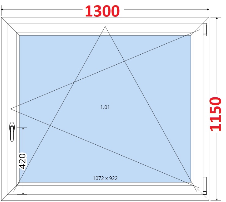 Okna OS - ka 130cm SMART Plastov okno 130x115, Otevrav a sklopn