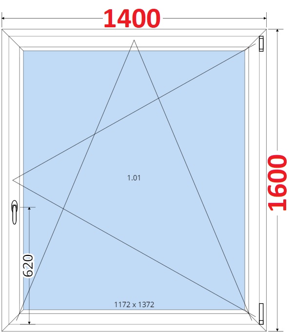 Okna OS - ka 140cm SMART Plastov okno 140x160, Otevrav a sklopn