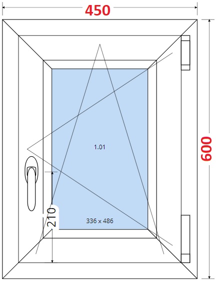 SMART Plastov okno 45x60, Otevrav a sklopn