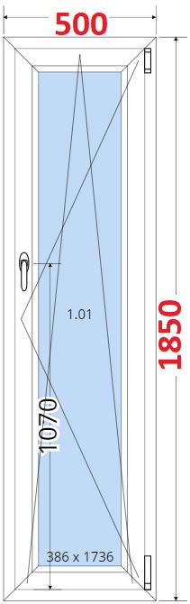 SMART Plastov okno 50x185, Otevrav a sklopn