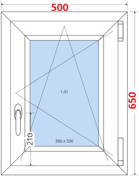 SMART Plastov okno 50x65, Otevrav a sklopn