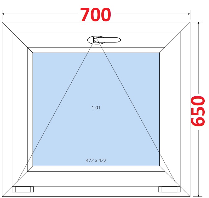 Okna S - ka 70cm SMART Plastov okno 70x65, Sklopn