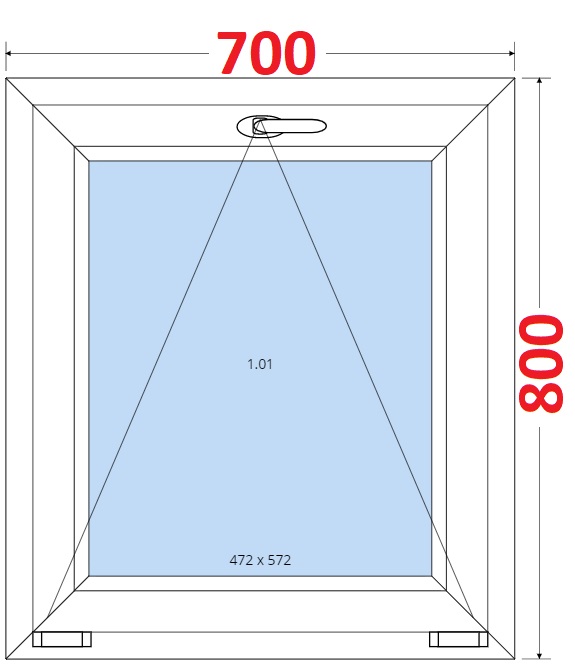 Okna S - ka 70cm SMART Plastov okno 70x80, Sklopn