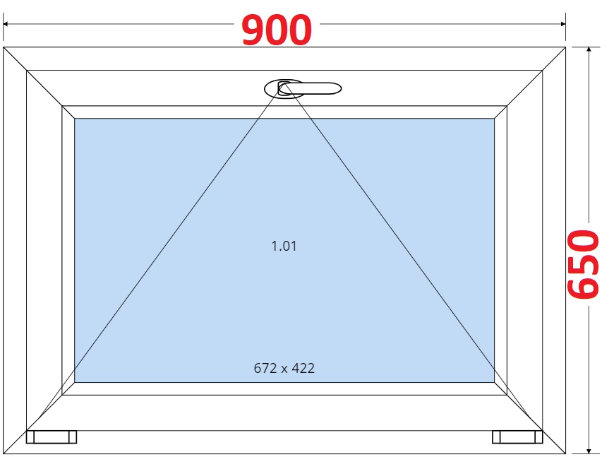 SMART Plastov okno 90x65, Sklopn