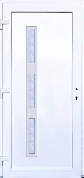 SMART-ALUPLAST Plastov vchodov dvee Ileana s Ormovnm Bl/Bl 100x210, lev