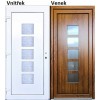 SMART-ALUPLAST Plastové vchodové dveře Lucil Zlatý dub/Bílá 98x198, levé (Obr. 0)