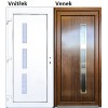 SMART-ALUPLAST Plastové vchodové dveře Ileana s Orámováním Zlatý dub/Bílá 88x198, levé (Obr. 0)