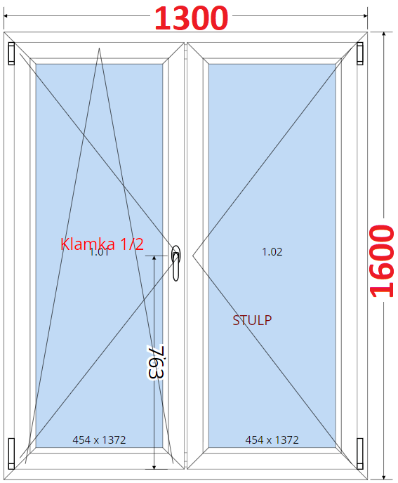 SMART Dvoukdl balkonov dvee 130x160, Otevrav a sklopn