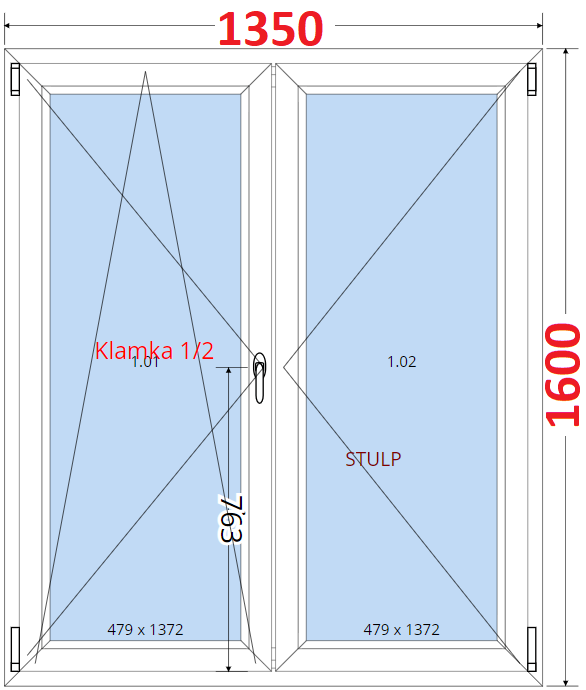 SMART Dvoukdl balkonov dvee 135x160, Otevrav a sklopn
Kliknutm zobrazte detail obrzku.