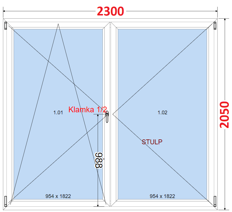 SMART Dvoukdl balkonov dvee 230x205, Otevrav a sklopn
Kliknutm zobrazte detail obrzku.