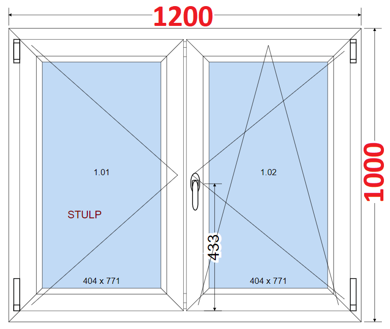 Okna SMART - Na mru SMART Dvoukdl plastov okno 120x100,  bez stedovho sloupku