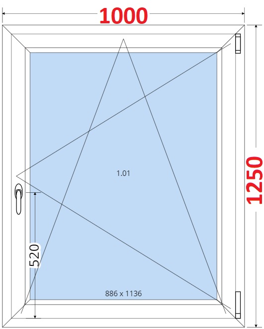 Okna OS - ka 100cm SMART Plastov okno 100x125, Otevrav a sklopn