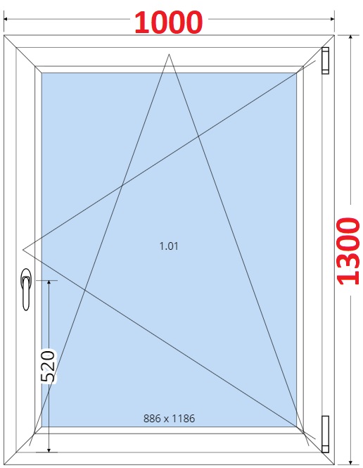 Okna OS - ka 100cm SMART Plastov okno 100x130, Otevrav a sklopn