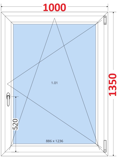 Okna OS - ka 100cm SMART Plastov okno 100x135, Otevrav a sklopn