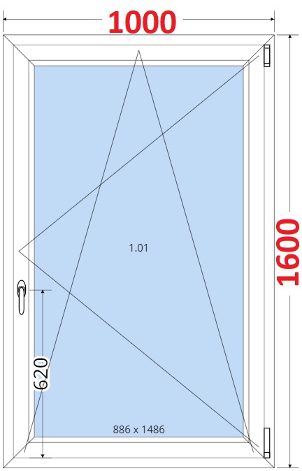 Okna OS - ka 100cm SMART Plastov okno 100x160, Otevrav a sklopn