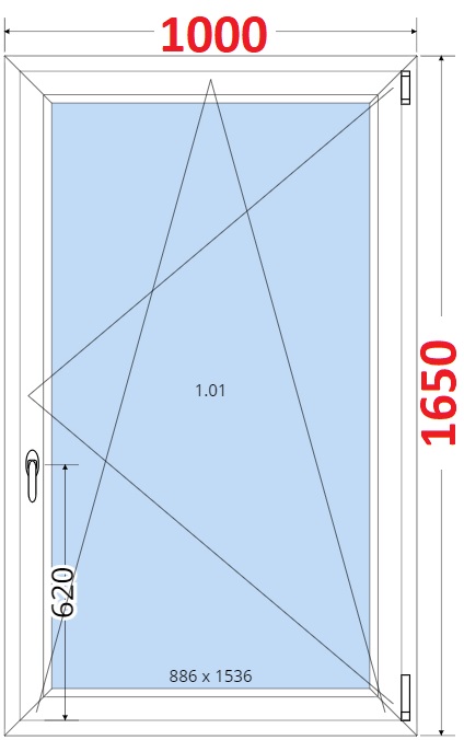 Okna OS - ka 100cm SMART Plastov okno 100x165, Otevrav a sklopn