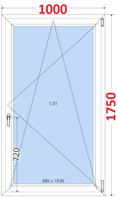 Okna OS - ka 100cm SMART Plastov okno 100x175, Otevrav a sklopn