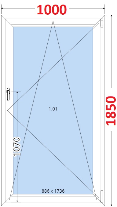 Okna OS - ka 100cm SMART Plastov okno 100x185, Otevrav a sklopn