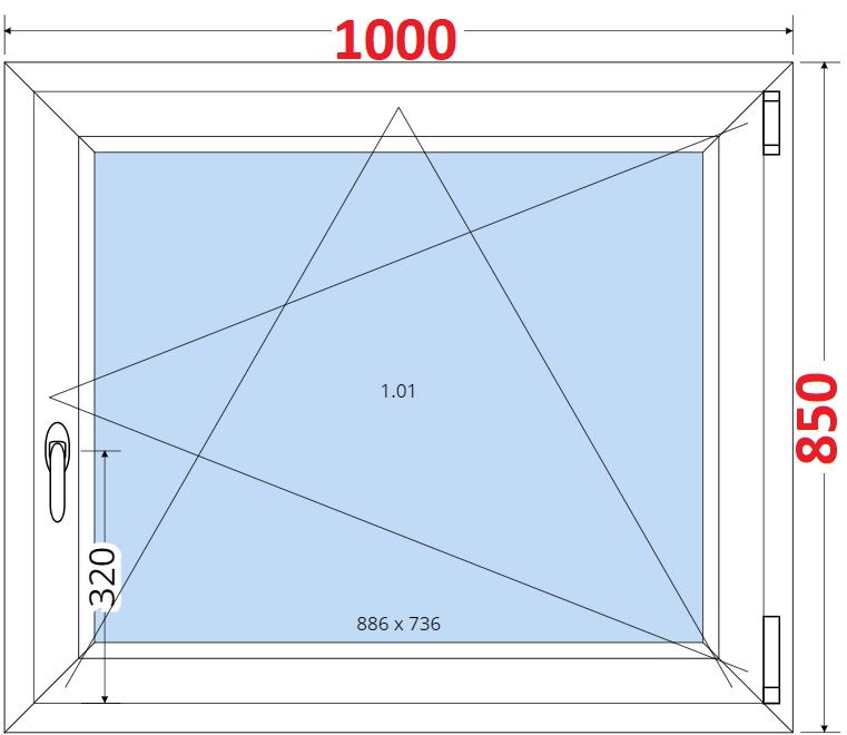 Okna OS - ka 100cm SMART Plastov okno 100x85, Otevrav a sklopn