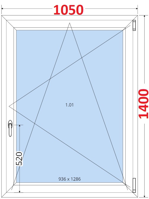 Okna OS - ka 105cm SMART Plastov okno 105x140, Otevrav a sklopn