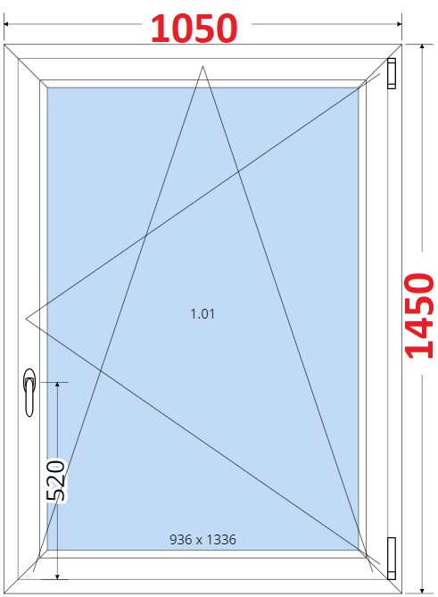 Okna OS - ka 105cm SMART Plastov okno 105x145, Otevrav a sklopn