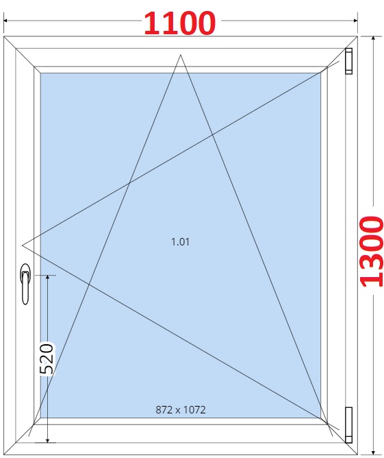 Okna OS - ka 110cm SMART Plastov okno 110x130, Otevrav a sklopn
