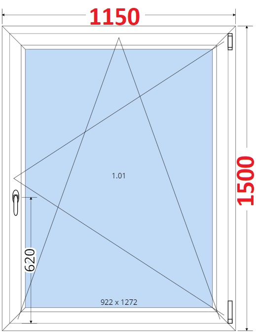 Okna OS - ka 115cm SMART Plastov okno 115x150, Otevrav a sklopn