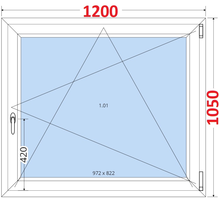 Okna OS - ka 120cm SMART Plastov okno 120x105, Otevrav a sklopn