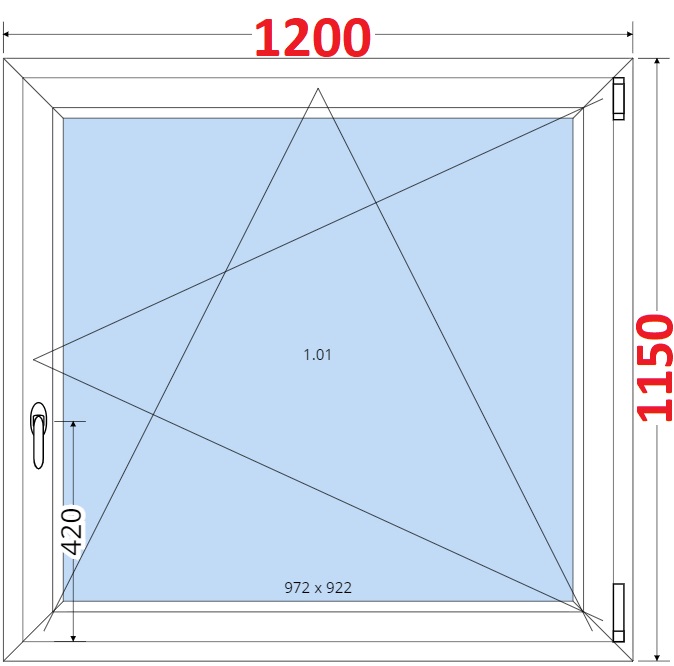 Okna OS - ka 120cm SMART Plastov okno 120x115, Otevrav a sklopn