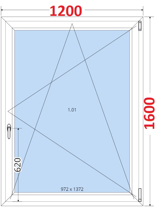 Okna OS - ka 120cm SMART Plastov okno 120x160, Otevrav a sklopn