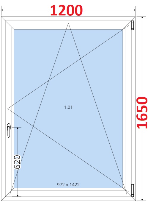 Okna OS - ka 120cm SMART Plastov okno 120x165, Otevrav a sklopn