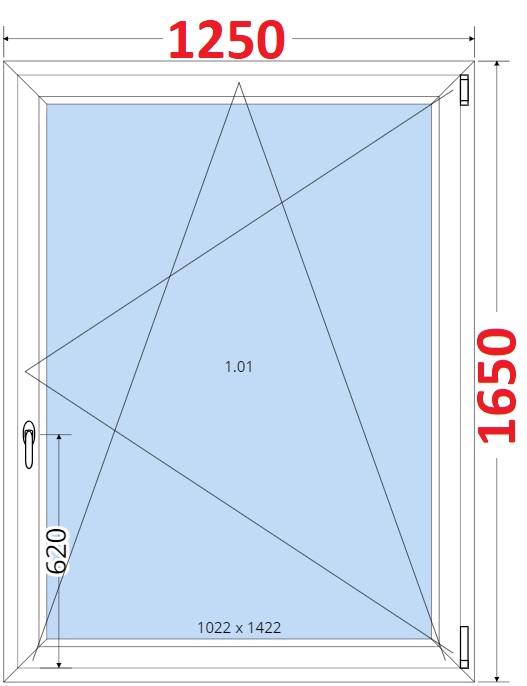 Okna OS - ka 125cm SMART Plastov okno 125x165, Otevrav a sklopn