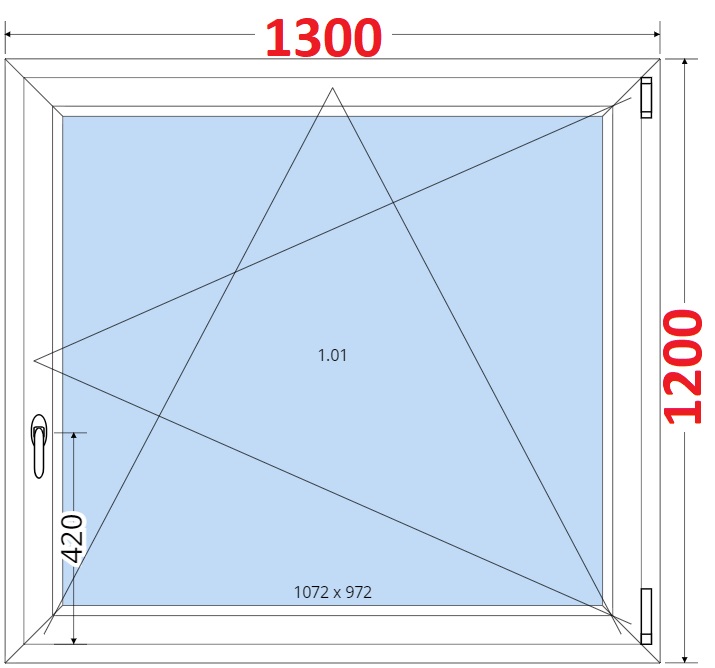 SMART Plastov okno 130x120, Otevrav a sklopn
