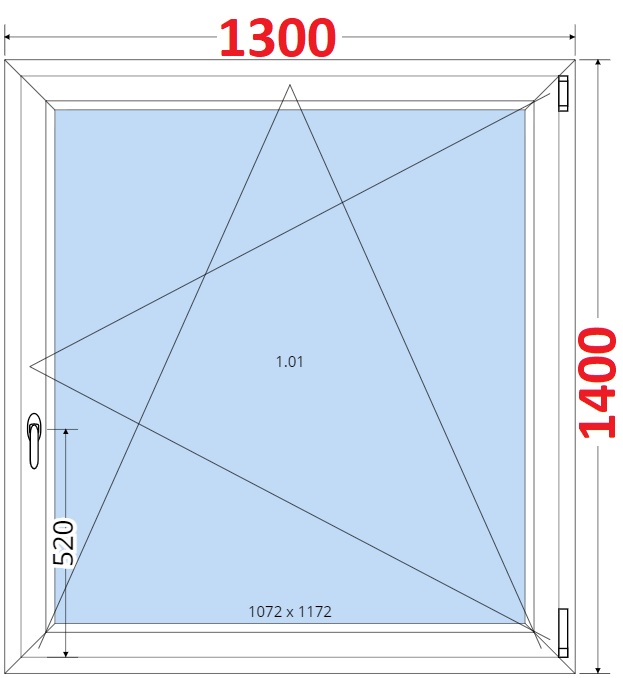 SMART Plastov okno 130x140, Otevrav a sklopn