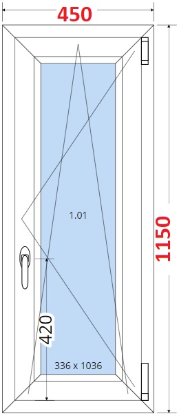 Okna OS - ka 45cm SMART Plastov okno 45x115, Otevrav a sklopn