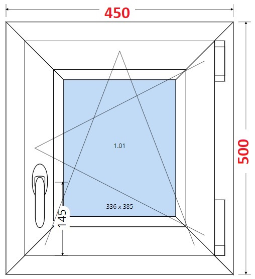 Okna SMART - Na mru SMART Plastov okno 45x50, Otevrav a sklopn