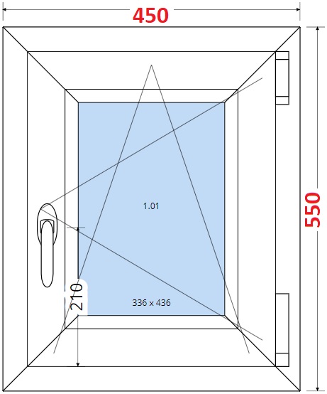 SMART Plastov okno 45x55, Otevrav a sklopn