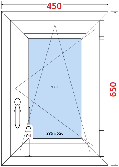 Okna SMART - Na mru SMART Plastov okno 45x65, Otevrav a sklopn