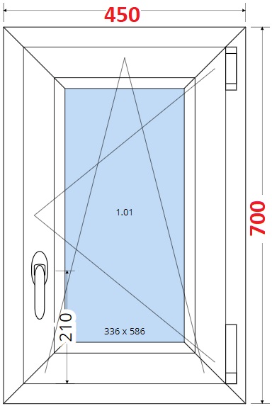 SMART Plastov okno 45x70, Otevrav a sklopn
