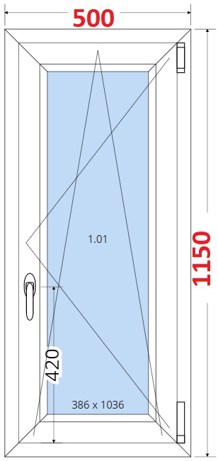 Okna OS - ka 50cm SMART Plastov okno 50x115, Otevrav a sklopn