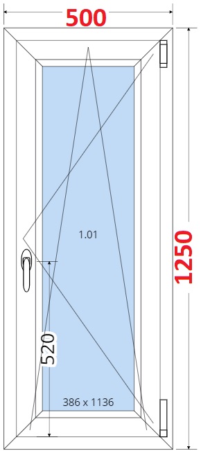 Okna OS - ka 50cm SMART Plastov okno 50x125, Otevrav a sklopn