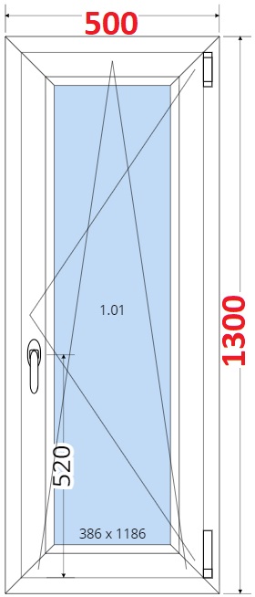 Okna OS - ka 50cm SMART Plastov okno 50x130, Otevrav a sklopn