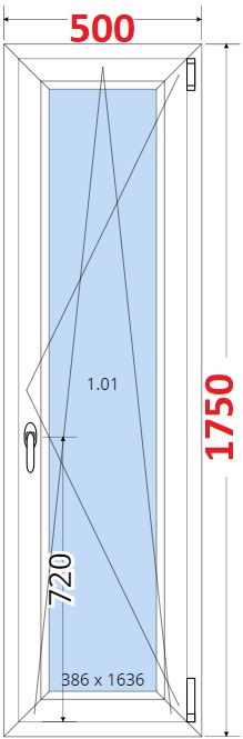 Okna OS - ka 50cm SMART Plastov okno 50x175, Otevrav a sklopn