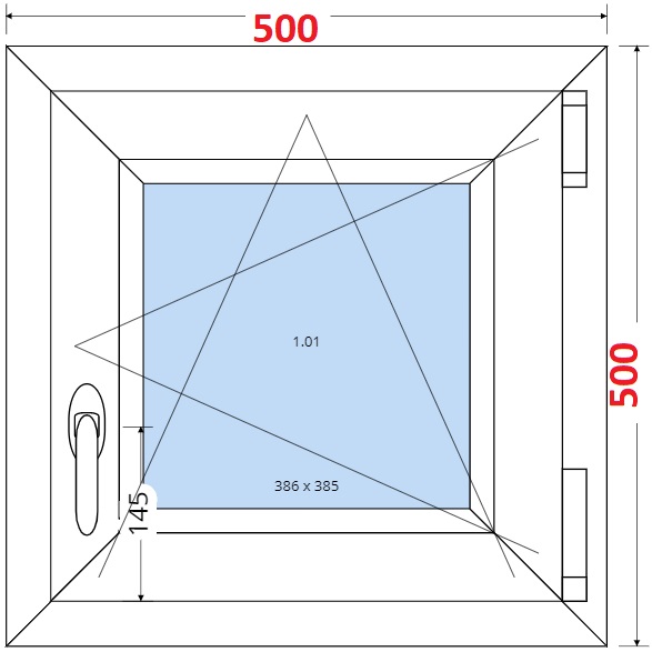 Okna SMART - Na mru SMART Plastov okno 50x50, Otevrav a sklopn