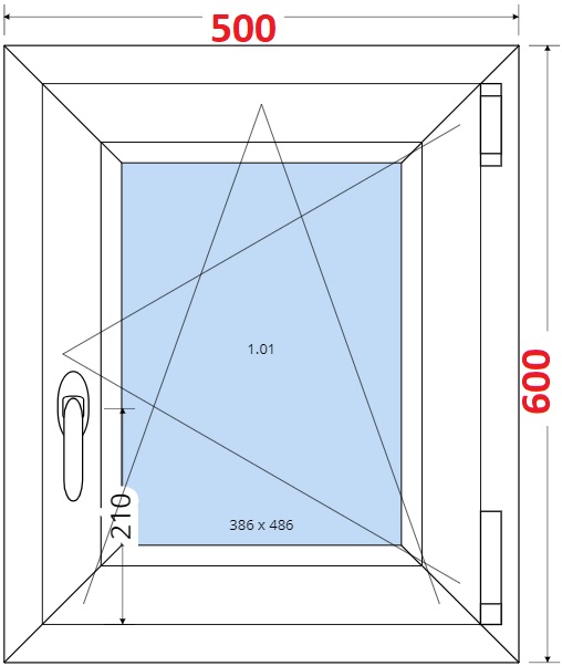 Okna SMART - Na mru SMART Plastov okno 50x60, Otevrav a sklopn