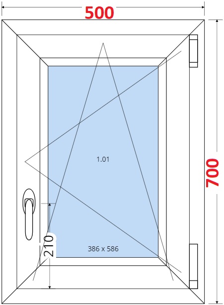 SMART Plastov okno 50x70, Otevrav a sklopn