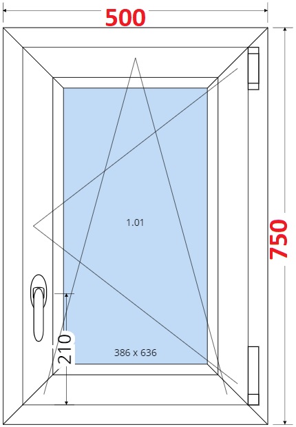 SMART Plastov okno 50x75, Otevrav a sklopn