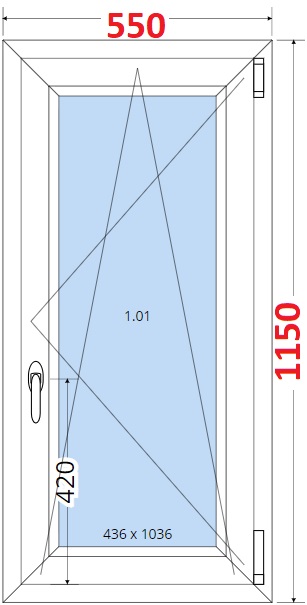 Okna OS - ka 55cm SMART Plastov okno 55x115, Otevrav a sklopn